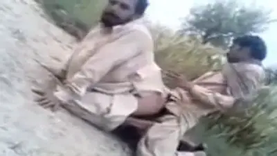 Village gay men make anal fuck outdoor