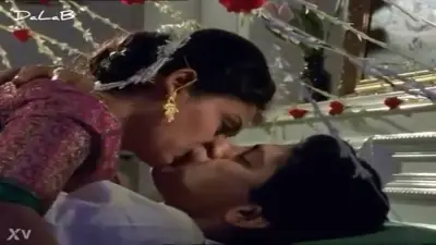 Married couple hot lip lock kiss in first-night sex